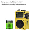 HanRongda HRD-701 Portable Full Band Radio Subwoofer Bluetooth TF Card Digital Display Radio(Yellow)