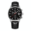 OCHSTIN 6084C Multifunctional Quartz Waterproof Luminous Men Leather Watch(Silver+Black)