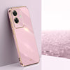 For Realme Note 60 4G XINLI Straight 6D Plating Gold Edge TPU Phone Case(Cherry Purple)
