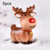 5pcs Christmas Decoration Accessories Micro Landscape Christmas Gift Resin Small Ornament, Style: Standing Elk