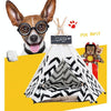 Striped Pet Tent Bed, Large (Black) - 60x60x70cm, Dogs & Cats