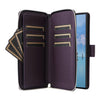 For Samsung Galaxy S22 Ultra 5G Nine-card Slots Zipper Wallet Bag Leather Phone Case(Dark Purple)