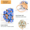 Fashion Ceramic Flower Ring for Women Adjustable Wedding Rings Jewelry(Green)