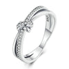 SCR896 Sterling Silver S925 Knot All-Match Zircon Ring(No.8)