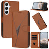 For Samsung Galaxy A26 5G Triangle Pattern Buckle Clasp Leather Phone Case(Brown)