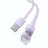 Baseus Gem Transparent 2.4A USB to 8 Pin Fast Charging Data Cable, Length:2m(Purple)