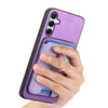 For Samsung Galaxy A35 5G Retro Cross Leather Ring Vertical Insert Card Bag MagSafe Phone Case(Purple)