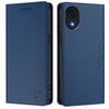 For Samsung Galaxy A04 Core RC01 Dual-Folded Magnetic Suction RFID Leather Phone Case(Dark Blue)