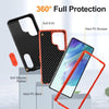 For Samsung Galaxy S25 Ultra 5G Rugged PC Hybrid Silicone Phone Case with Holder(Black+Orange)