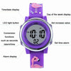 JNEW A380-86576 Student Cartoon Flamingo Waterproof Luminous Multifunction LED Electronic Watch(Light Purple)
