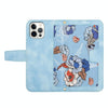 For iPhone 12 Pro Max Floral Pattern Leather Phone Case with Lanyard(Light Blue)
