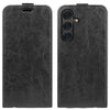 For Samsung Galaxy S25 5G R64 Texture Vertical Flip Leather Phone Case(Black)