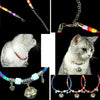 Handmade Cat Collar with Bell, Blue, Medium (26+7cm) - Cats & Small Dogs