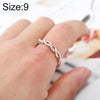 Simple Stylish Ladies Full Rhinestone Twist Modelling Ring(Rose Gold US Size:9)