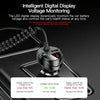 C68 LED Digital Display QC3.0 Fast Car Charger 3 in 1 with Spring Cable(Black)