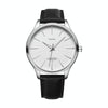 YAZOLE 512 Casual Quartz Men Watch(Silver Shell White Tray Black Belt)