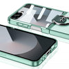 For Samsung Galaxy Z Flip6 GKK Integrated Large Window PC Ring Holder Phone Case(Transparent Purple)