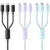 WEKOME WDC-04 Tidal Energy Series 3A USB to 8 Pin+Type-C+Micro USB 3 in 1 Braided Data Cable, Length: 1.2m (Black)