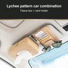 Car Litchi Texture Hanging Tissue Box Sun Visor Card Storage Clip(Beige)