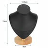 Solid Wood Small Size Portrait Necklace Display Stand Heart Shaped Necklace Counter Display Stand(Black)