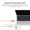 45W / 60W / 65W / 85W 5 Pin MagSafe 2 (T-Shaped) to USB-C / Type-C PD Charging Cable(White)