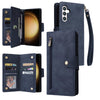 For Samsung Galaxy S25+ 5G Rivet Buckle 9 Cards Three Fold Leather Phone Case(Blue)