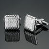 Laser Metal Brass Men Shirt Cufflinks, Color: Silver