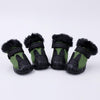 4 PCS/Set Pet AutumnWinter Thicken Cotton Shoes Dog Warm And Non-Slip Shoes, Size: No. 4(Green)