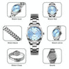 SKmei 1620 Delicate Rhinestone Creative Casual Waterproof Quartz Women Watch Steel Strap Watch(White)
