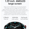 DW161.39 inch AMOLED Screen Smart Watch, Support Heart Rate / Blood Pressure Monitoring, Leather Strap(Black)