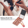 5 In 1 Windowed Mirror Case Portable Mini Multifunctional Makeup Brushes Cosmetic Tool Set(Blue)