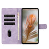 For Samsung Galaxy A24 4G Skin Feel Embossed Feather Leather Phone Case(Purple)