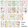 20 PCS Waterproof Painted Fruits Vegetables Plants Children Tattoo Stickers(EC-553)