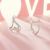 S925 Sterling Silver Platinum Plated Valentine Day Love Irregular Earrings(BSE970)
