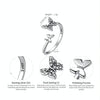 Flying Butterfly S925 Female Sterling Silver Zircon Ring