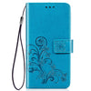 Lucky Clover Pressed Flowers Pattern Leather Case for ASUS ZB633KL, with Holder & Card Slots & Wallet & Hand Strap (Blue)