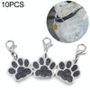 10 Black Enamel Paw Print Charms - Jewellery Making Pendants