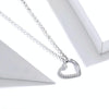 SCN347-B Sterling Silver S925 Zircon Simple Fashion Hollow Heart Shape Necklace(Gold)