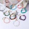 Women Boho Natural Gravel Beaded Bracelet Anklet(S2211-11 Colorful)