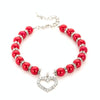 Pearl Pet Collar, Red, L (30cm + 5cm), Cats & Dogs