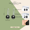 Women Sterling Silver Earrings Temperament Shell Beads Pearl Earrings, Color:Black