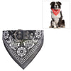 Adjustable PU Leather Dog Bandana, Black, Medium