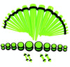 36PCS Unisex Acrylic Ear Expansion Ear Extender 14G-00G Accessories Set(Green)
