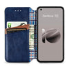 For  ASUS Zenfone 10 Cubic Grid Pressed Magnetic Leather Phone Case(Blue)