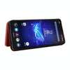 For ASUS ROG Phone 8 Pro Carbon Fiber Texture Flip Leather Phone Case(Brown)