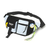 Y9574 Canvas Crossbody Single Shoulder Backpack Light Sports Chest Bag Black+Lanyard
