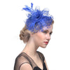 Handmade Bride Mesh Hair Accessories Wedding Photo Hat Headwear(Blue)