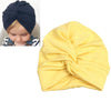 Baby Hat Cotton Soft Turban Knot Summer Bohemian Kids Girls Newborn Cap(Yellow)