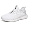 Men Lightweight Breathable Mesh Sneakers Flying Woven Casual Running Shoes, Size: 45(White)