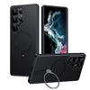 For Samsung Galaxy S25 Ultra 5G Double Ring MagSafe Holder Carbon Fibre Phone Case(Black)